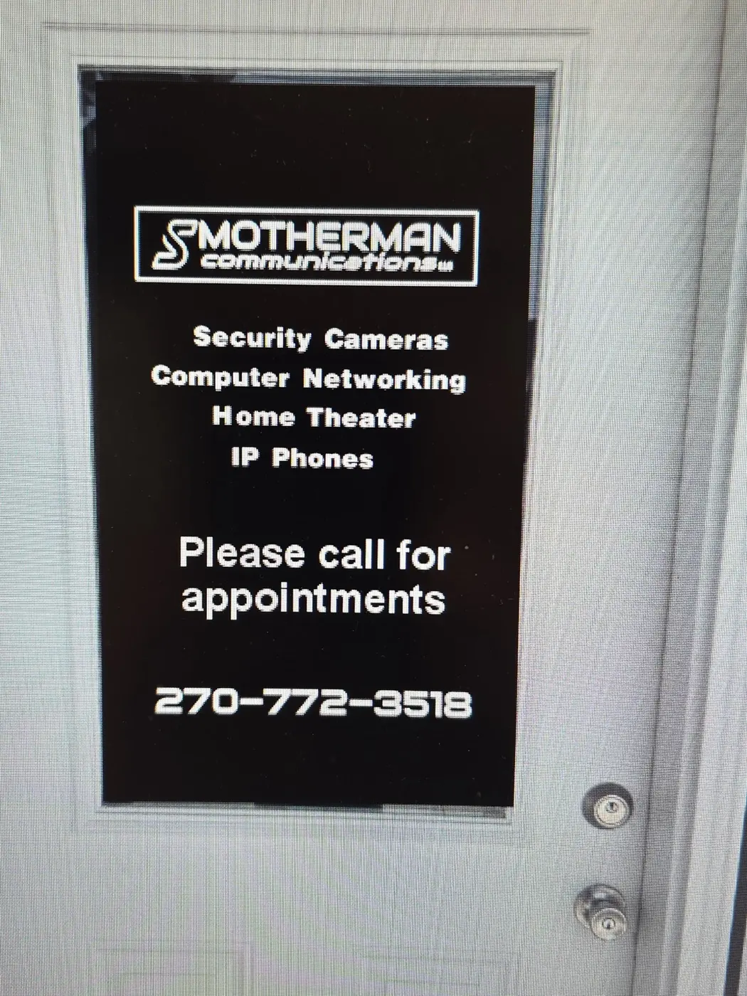Printed business information sign