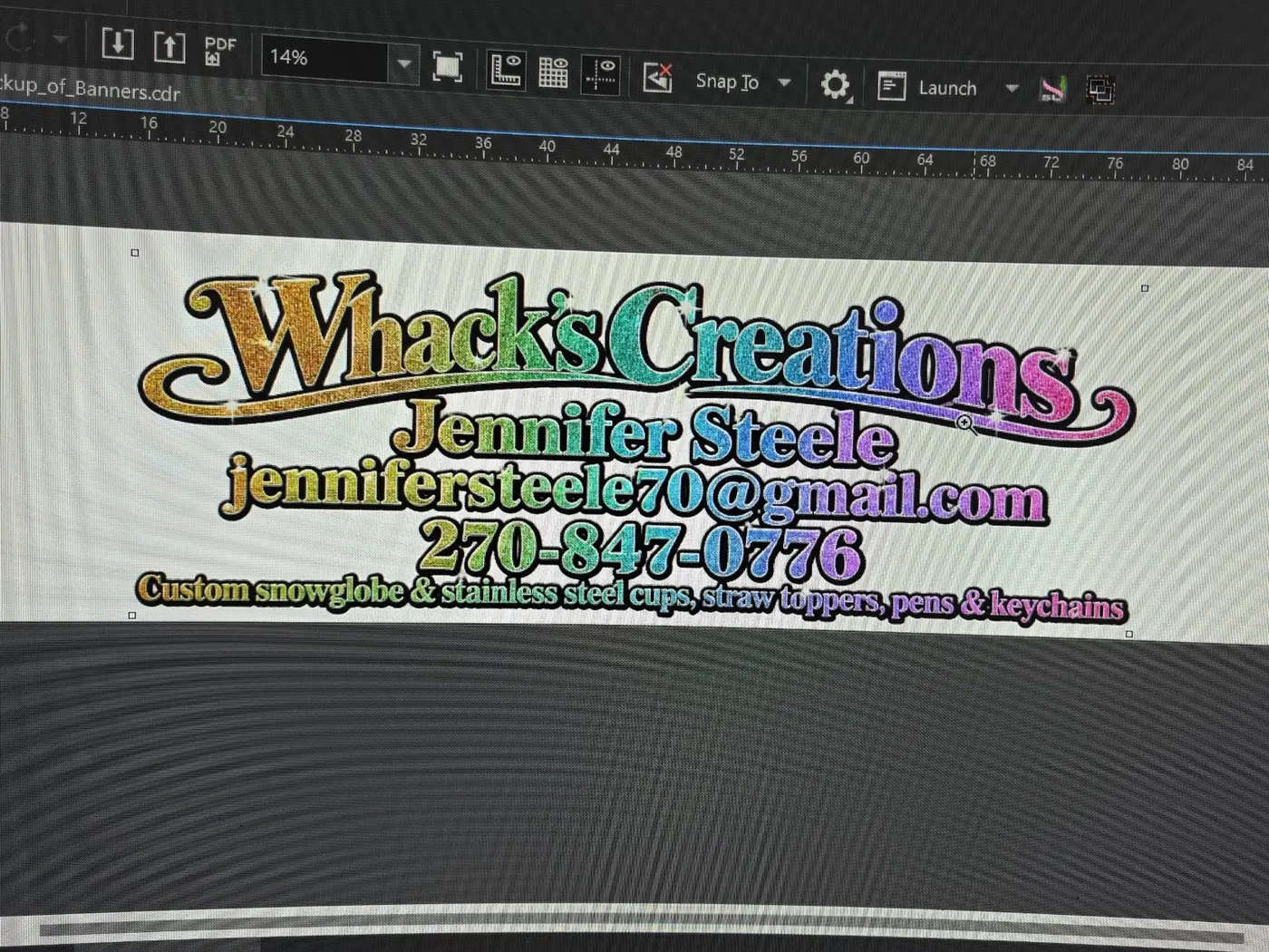 Custom business lettering