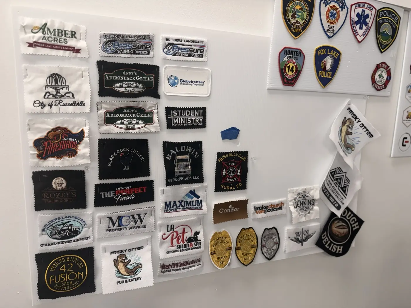 Custom embroidery samples